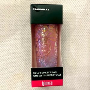 Starbucks Wicked Glinda Collection Prism Cold Cup Keychain